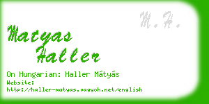 matyas haller business card